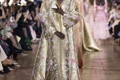 A model wearing an original creation from the autumn summer 2025 Haute Couture collections from the house of Georges Hobeika